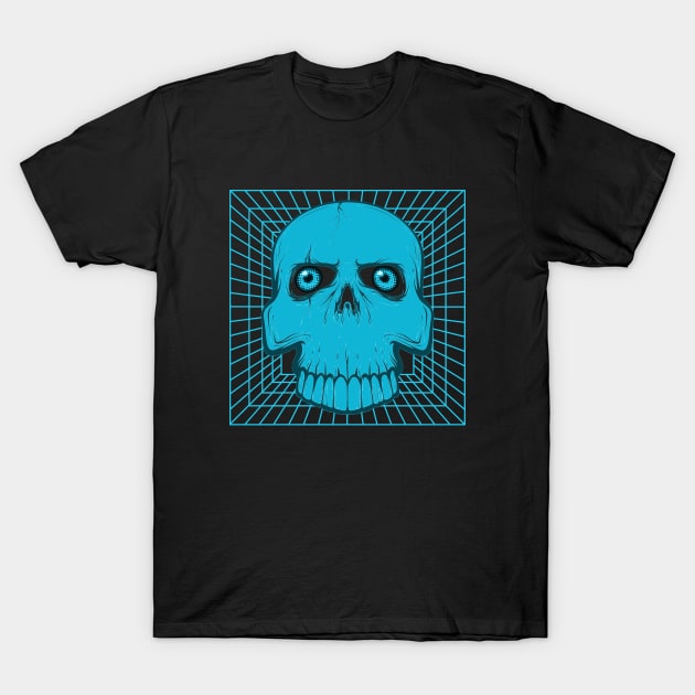 SKULL ON GRID #4 T-Shirt by RickTurner